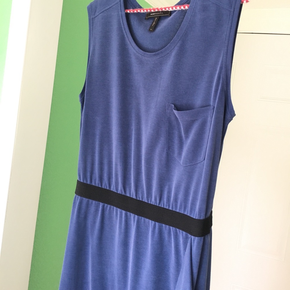 BCBG Max Azria "Evelyn" Blue Hi Low T-Shirt Dress Women's Medium